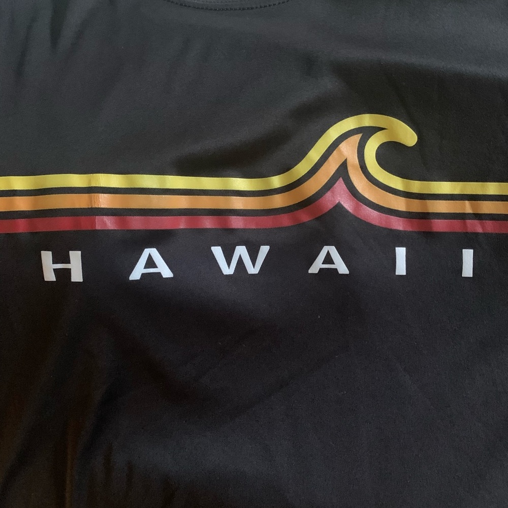 Hawaiian Athletics  Graphic Sun Protection Black T-Shirt